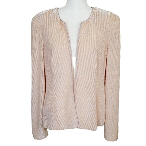 Vtg Giorgio Armani Evening Jacket Beaded Sequins Pink COA Project Piece Defects - Picture 1 of 13